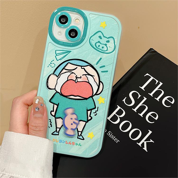 卡通旋轉小新iphone手機保護殼