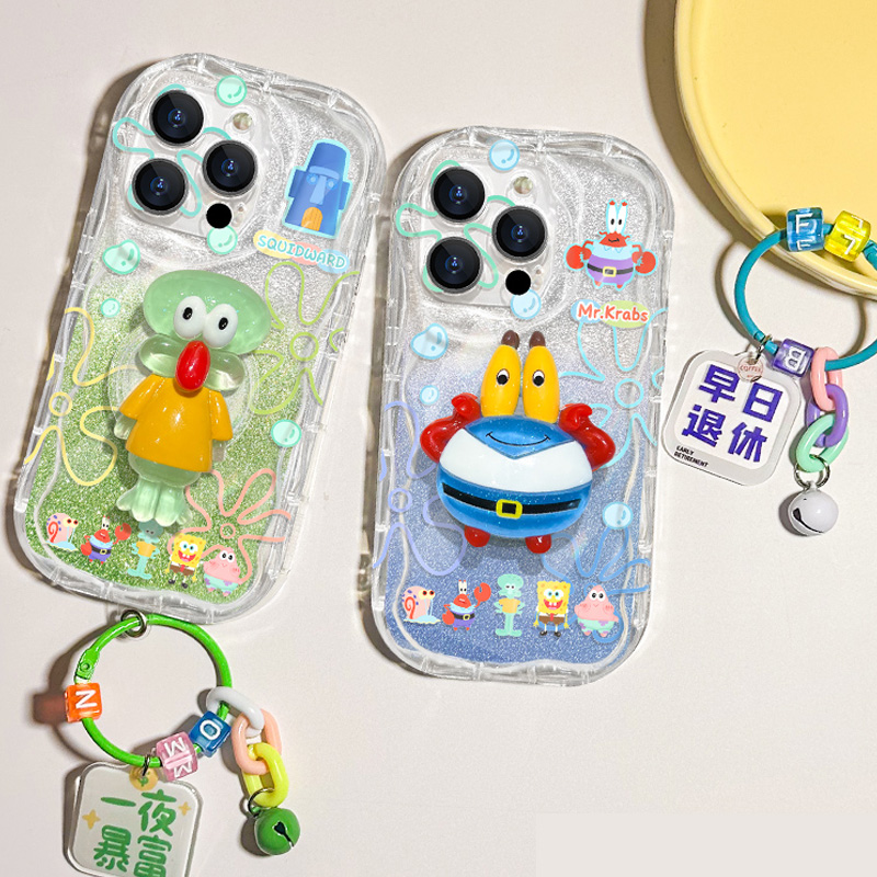 綿寶卡通漸變閃粉透明手機保護殼iPhone