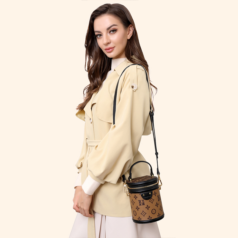 復古印花水桶包包