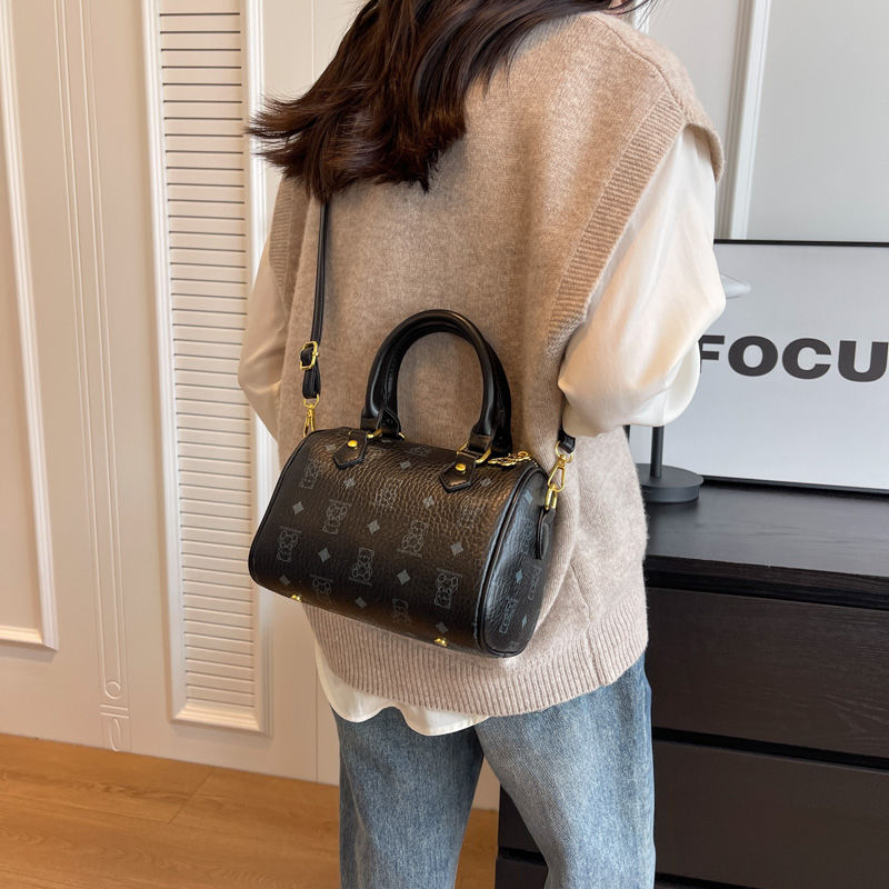 精緻花紋枕頭包手提斜跨單肩包