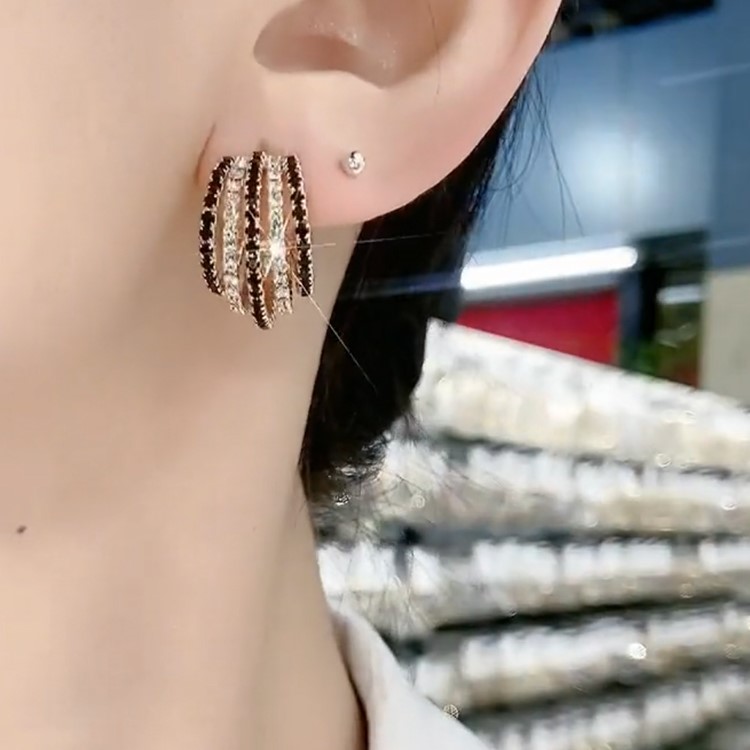 精緻時尚超閃多層耳環