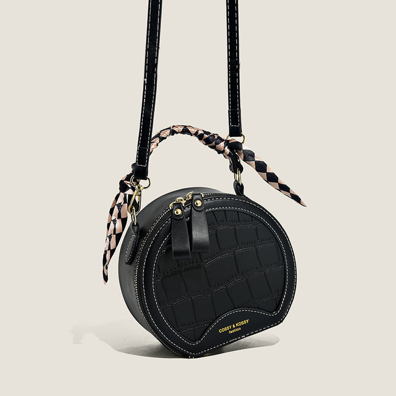  質感時尚斜肩包洋氣手提小圓包