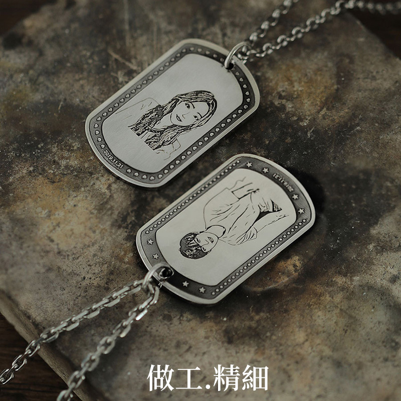 訂製款|999純銀定製圖案客製化項錬 定制圖案刻字項錬