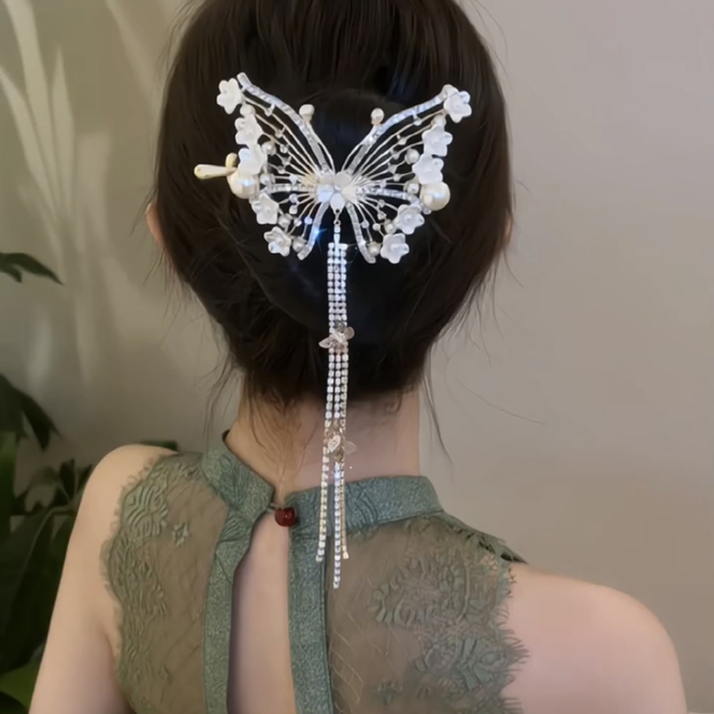 輕奢蝴蝶高級感髮夾