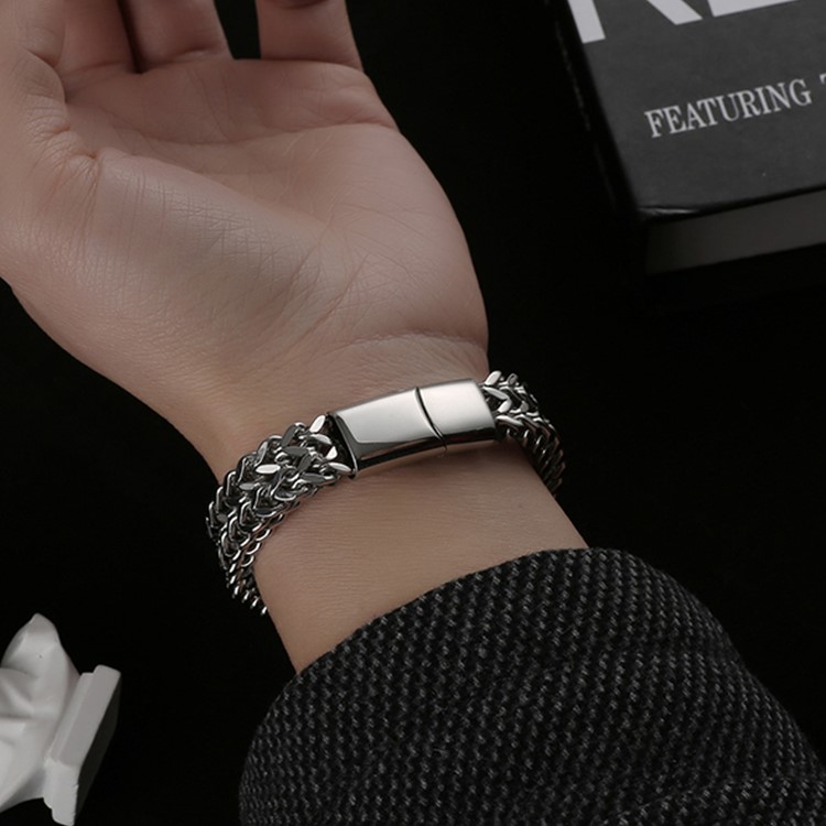 鈦鋼雙層古巴錬嘻哈手錬