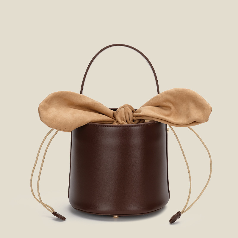 【沫緹甄選】水桶包包女 新款兔耳朵蝴蝶結單肩斜挎手提女包