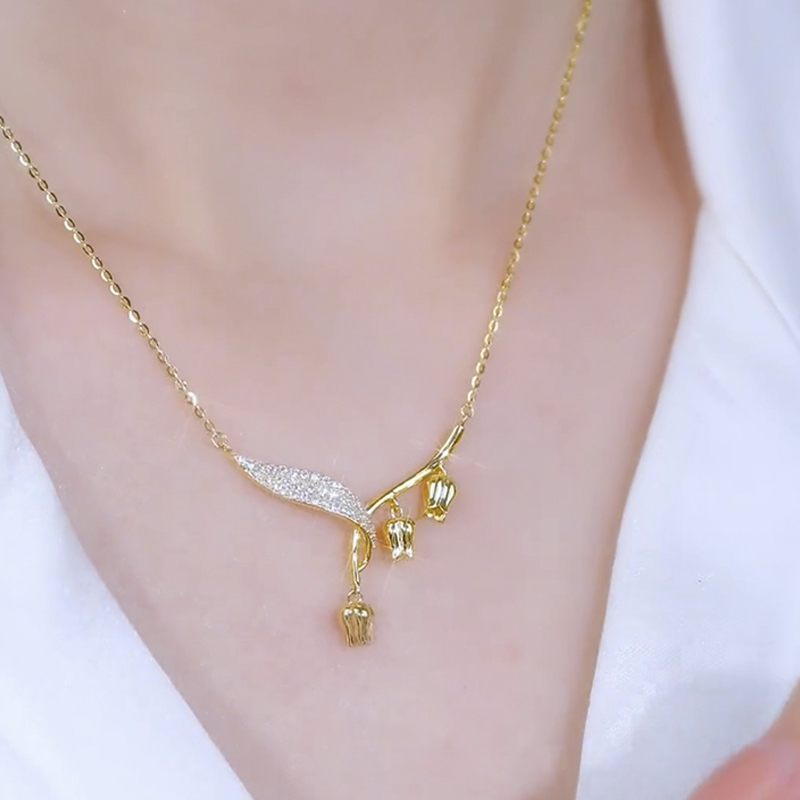 鈴蘭花純銀項錬  