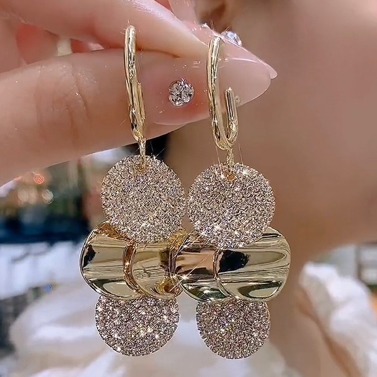 滿天星幾何流蘇耳環