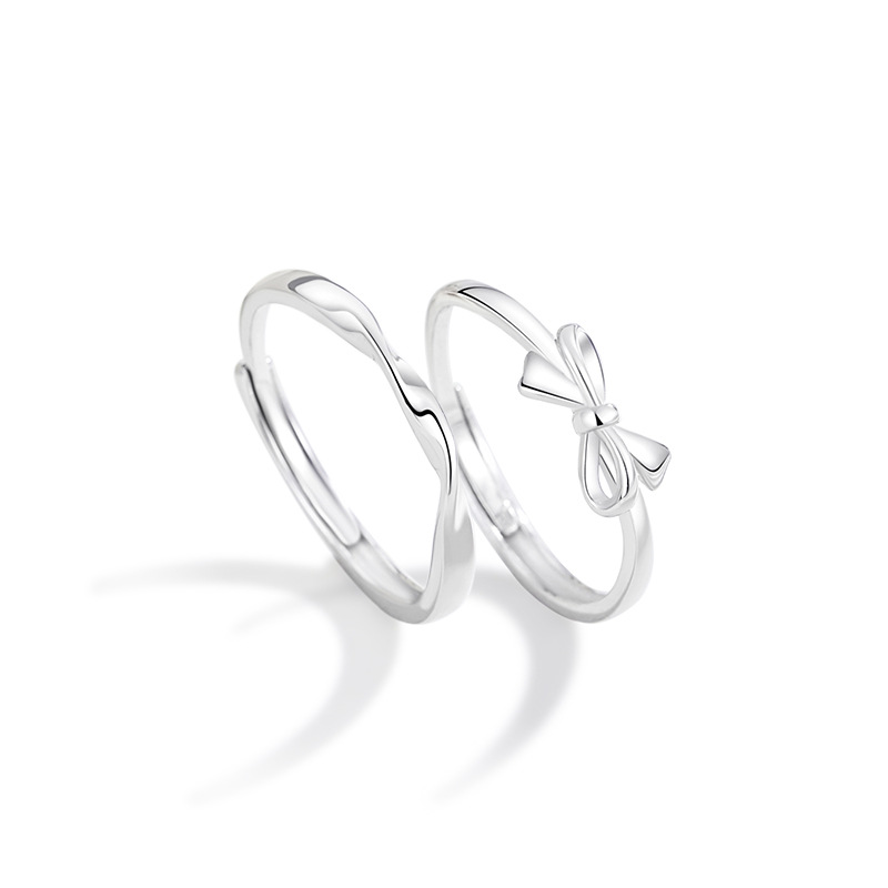 莫比烏斯蝴蝶結 純銀情侶戒指