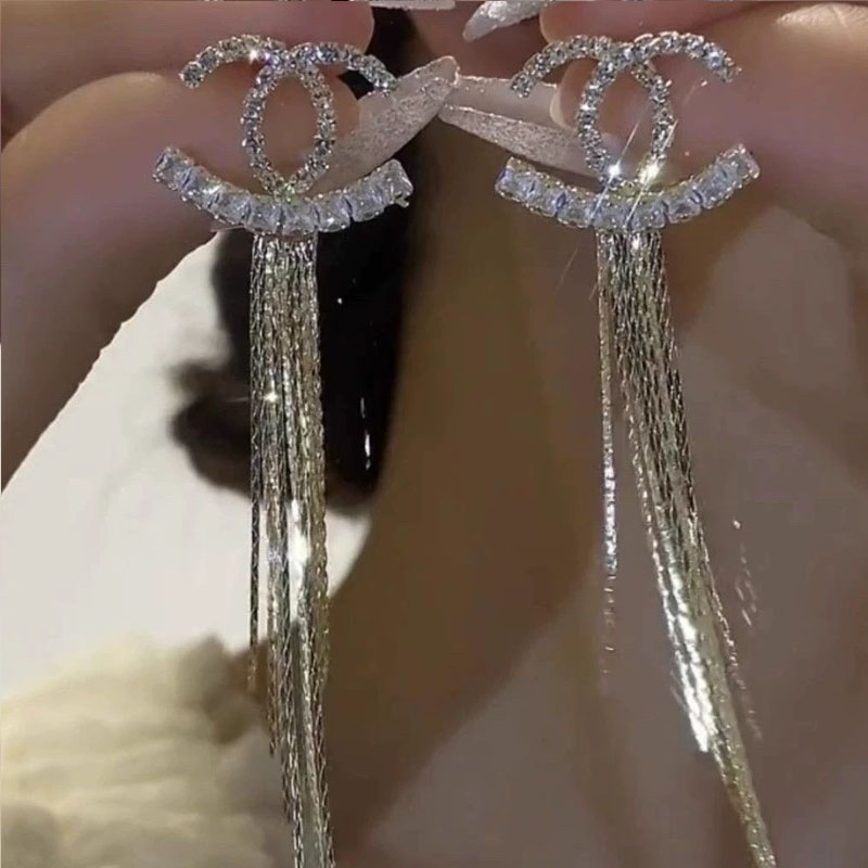 仙女氣質雙C流蘇耳環           