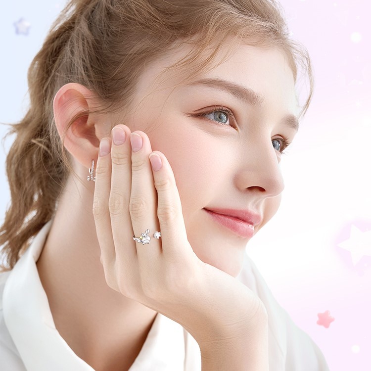 美樂蒂S925純銀開口可調節戒指