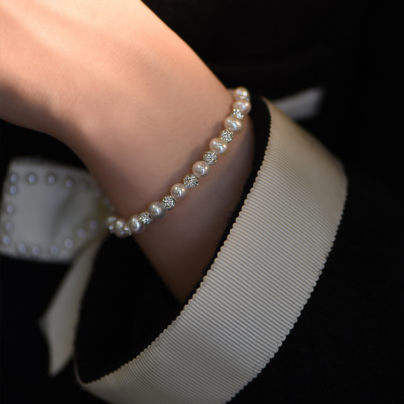 星光之舞 | 閃耀吸睛 S925純銀淡水珍珠手錬 