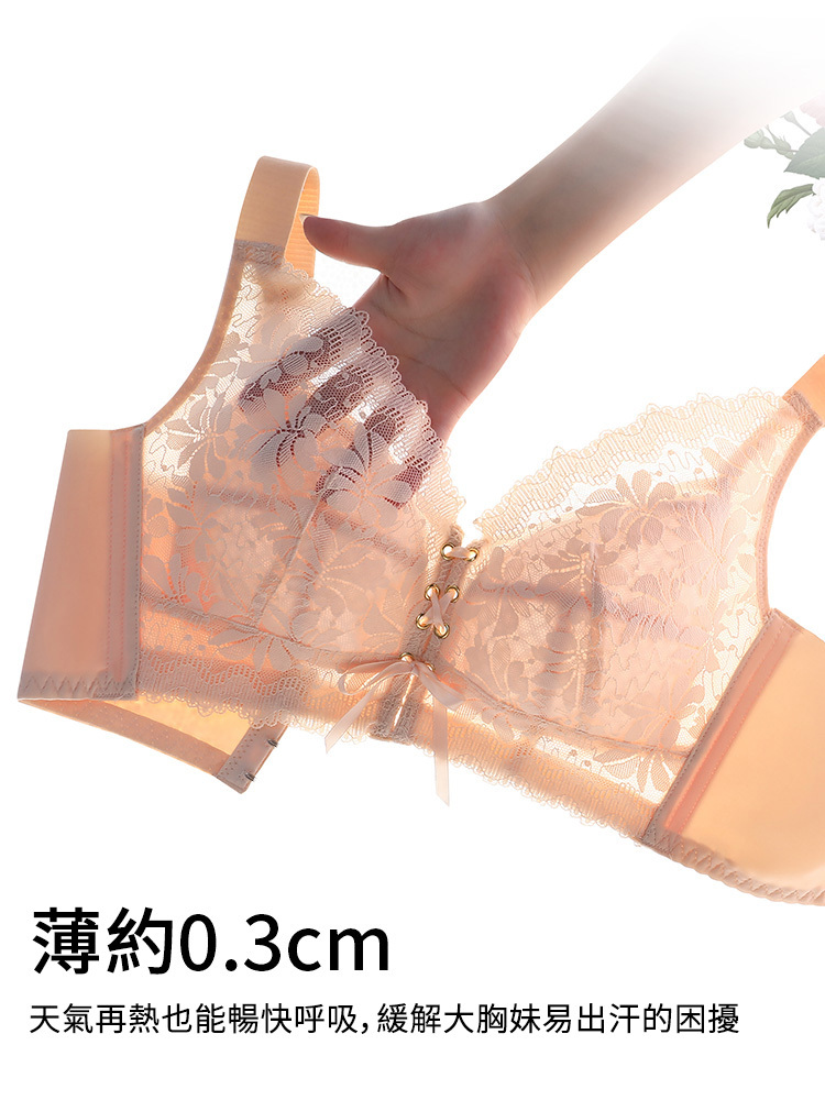 大碼文胸聚攏無鋼圈調整型內衣套裝薄款