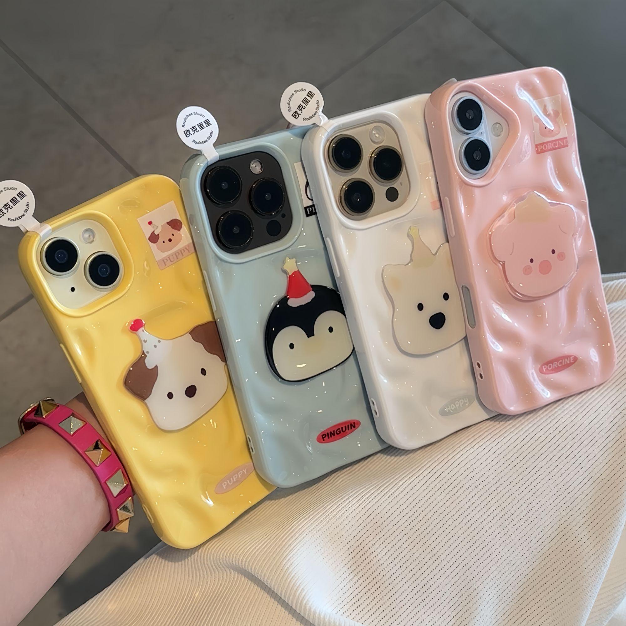 新款卡通褶皺軟殼 可愛iphone手機保護殼