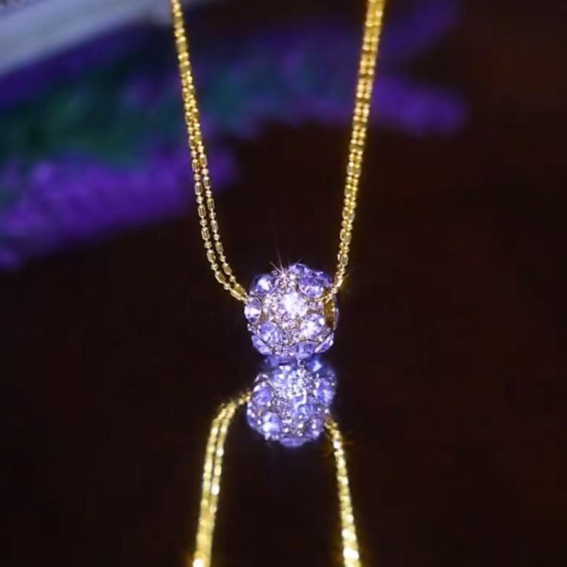 紫氣東來滿鑽球項鍊