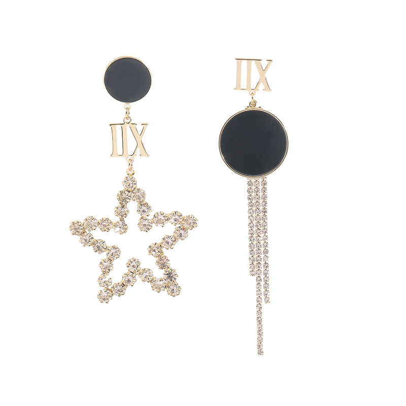 AB款五角星耳環不對稱設計