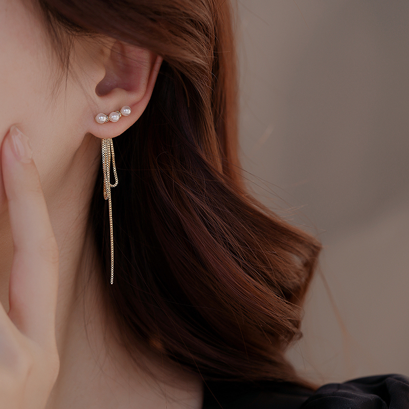 一款兩戴 珍珠流蘇耳環