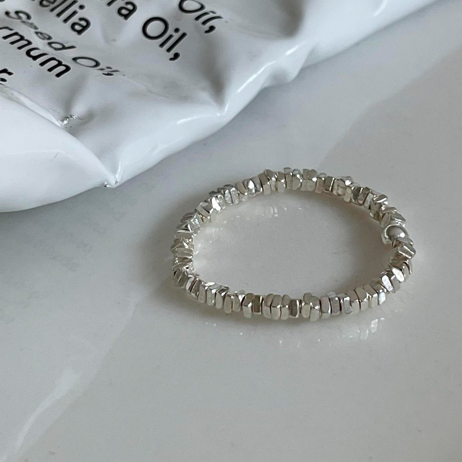 S999純銀碎銀珍珠戒指