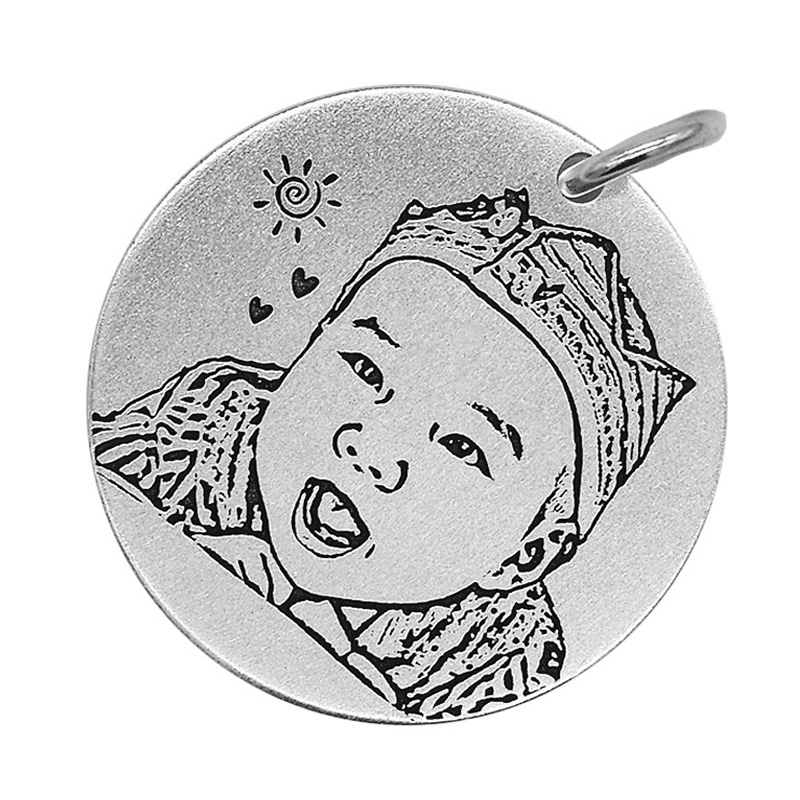 訂製款｜999足銀圓牌 DIY文字圖片雕刻情侶項錬