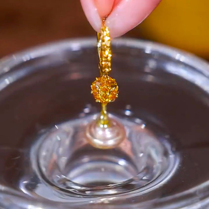 鎏金香檳流蘇耳墜