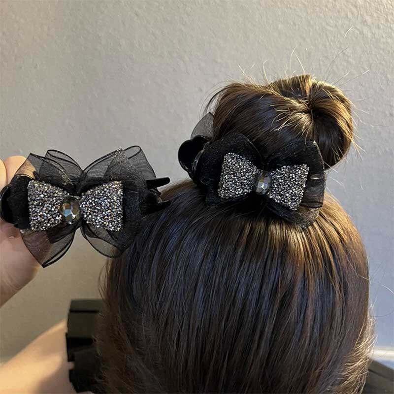 氣質優雅蝴蝶結黑色抓夾