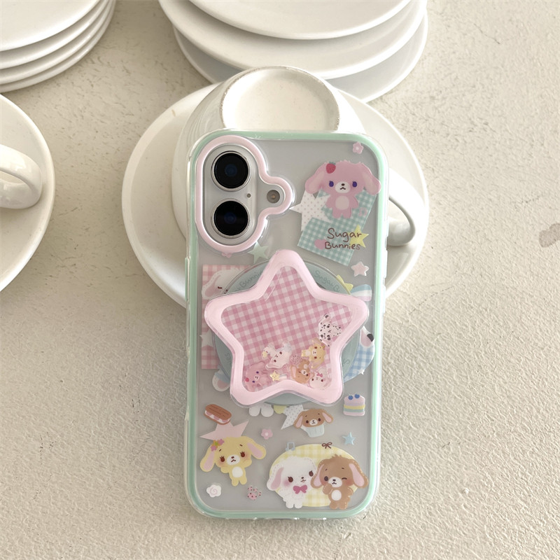 日韓可愛卡通甜點兔子搖搖樂磁吸殼