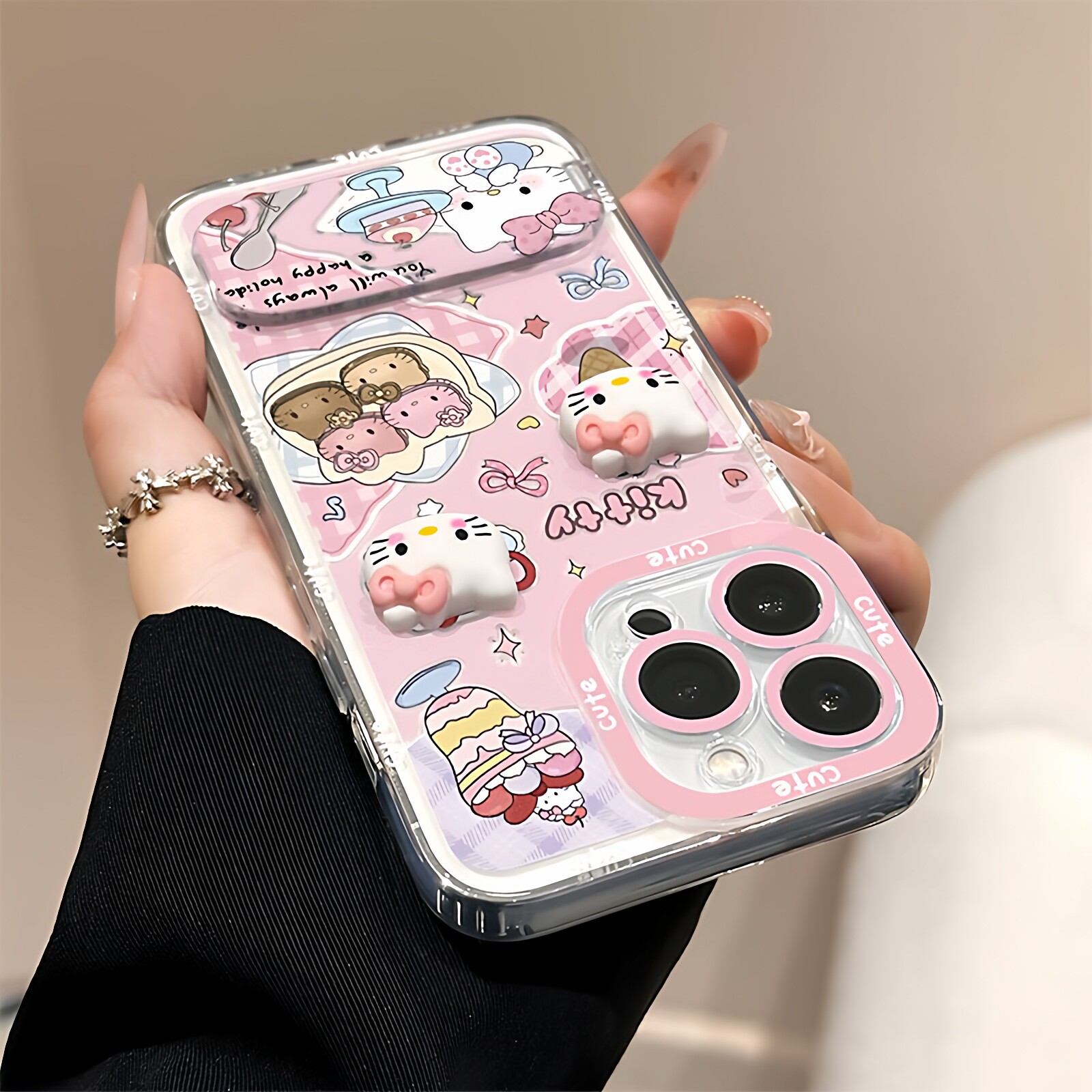 可愛少女粉Hellokitty/蝴蝶iphone保護殼