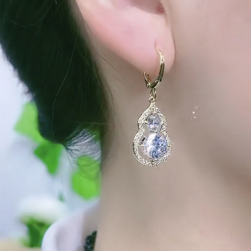輕奢滿鑽葫蘆耳環