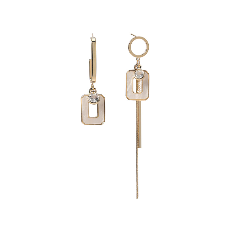 新款幾何不對稱流蘇耳環