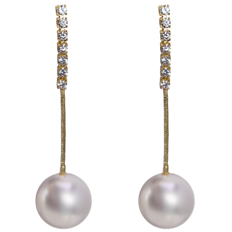 珍珠流蘇 • 夾式耳環