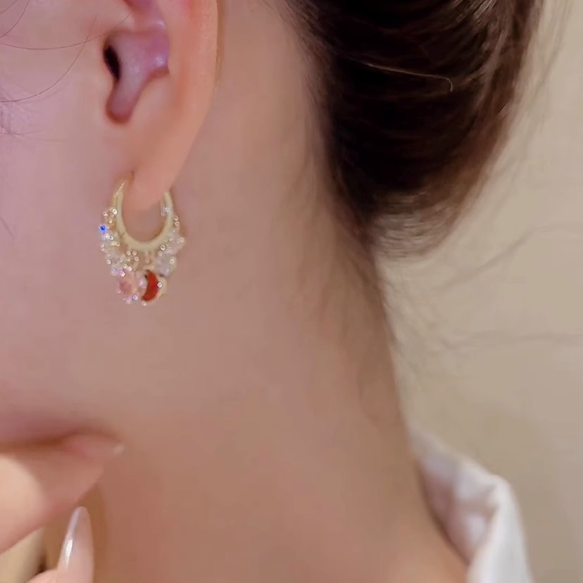 金光閃耀多彩鋯石耳環