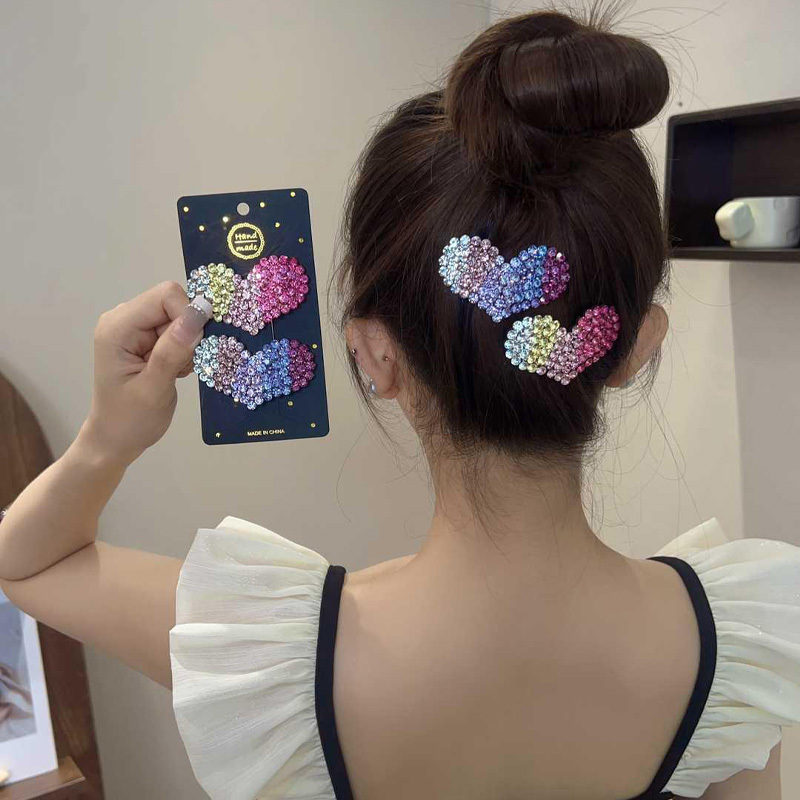 名媛氣質閃鑽愛心髮夾