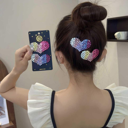 名媛氣質閃鑽愛心髮夾