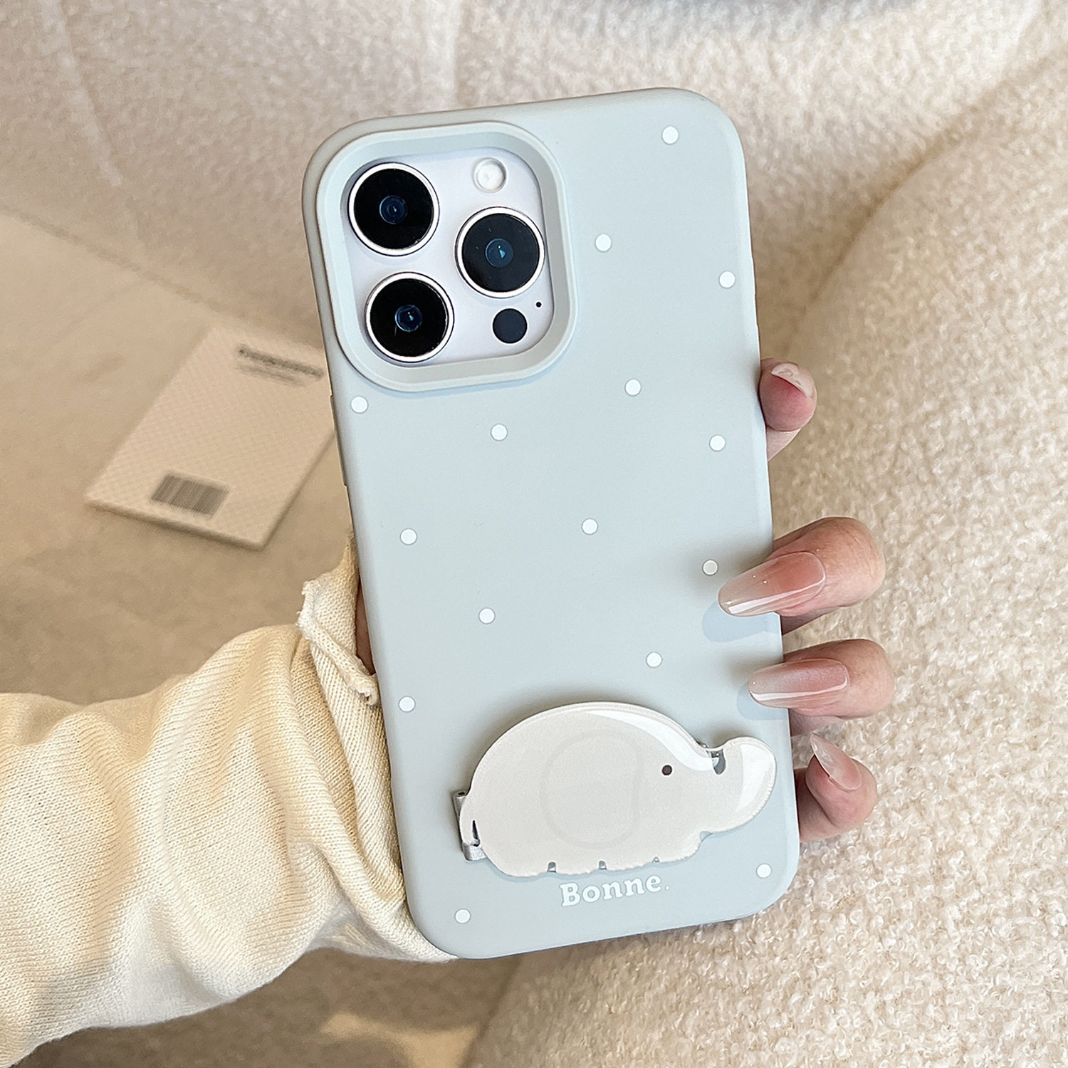 可愛卡通小貓小狗支架蘋果保護殼