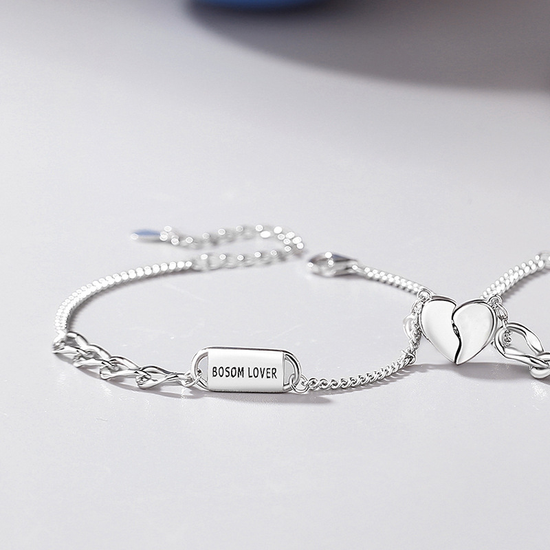 【純銀】心上人相吸 感知你的距離情侶手錬/支持刻字