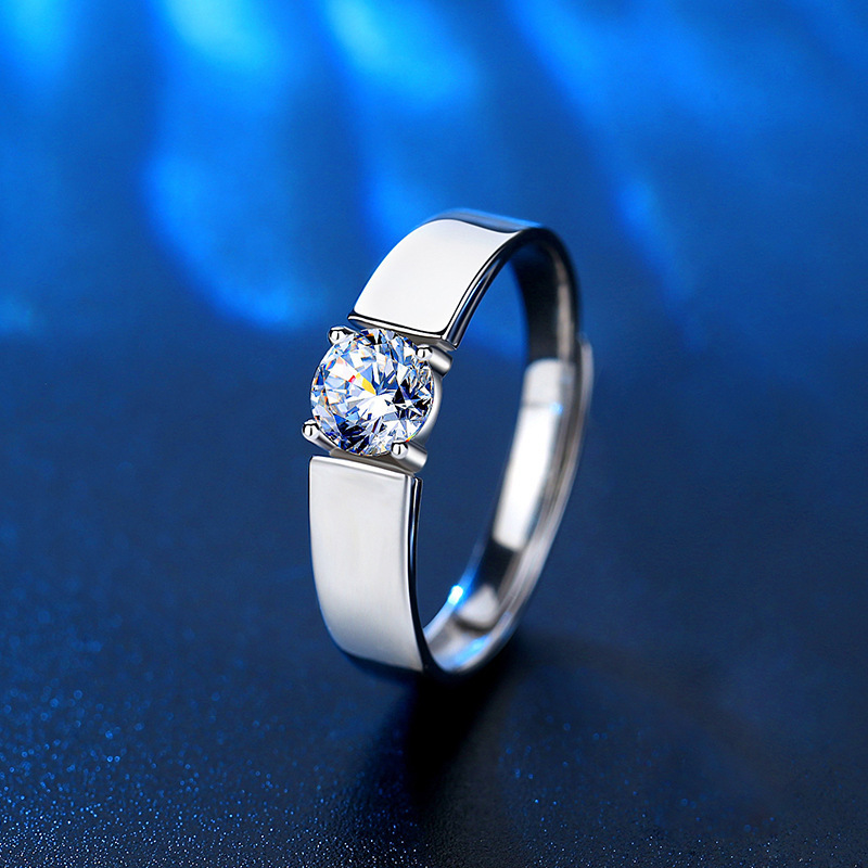 【520送女友莫桑讚系列】一眼鐘情.優雅傾心情侶對戒/傳世經典雪花六爪