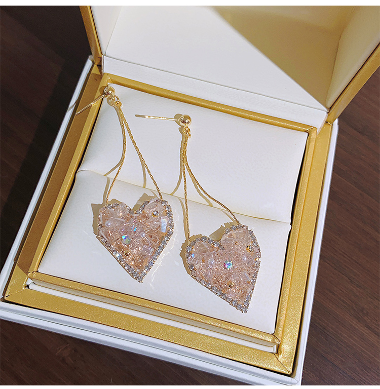 925銀愛心水晶耳環  