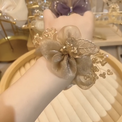氣質花朵髮圈時尚盤髮頭花