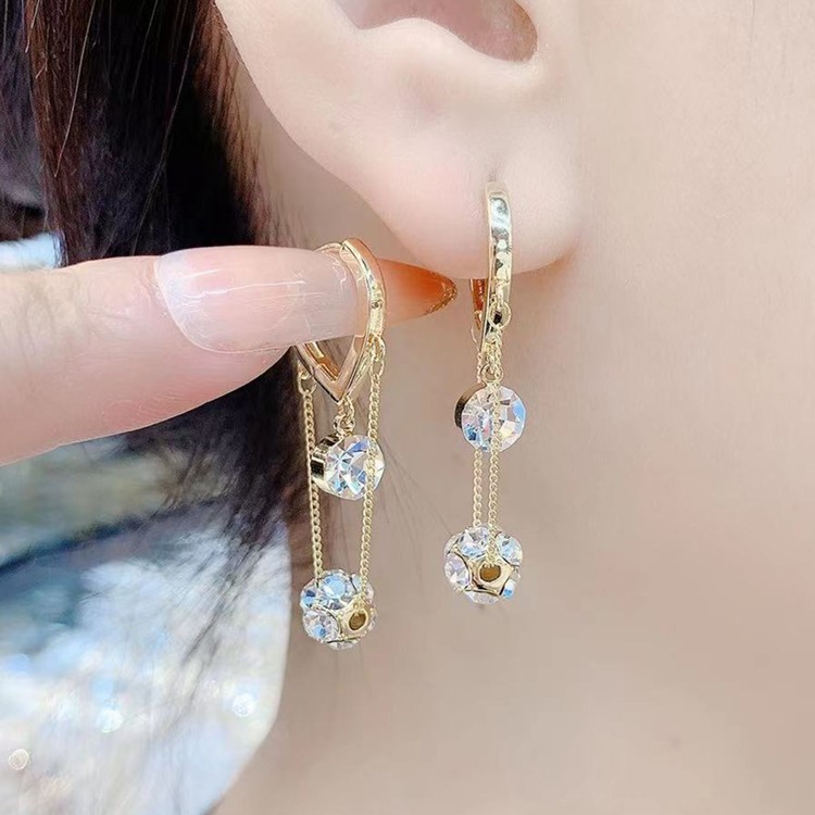 告白氣球鋯石耳扣耳環-FANYIACC