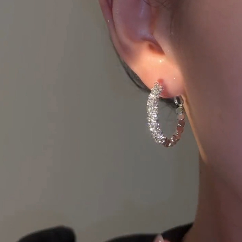 碎銀子圈圈純銀耳環