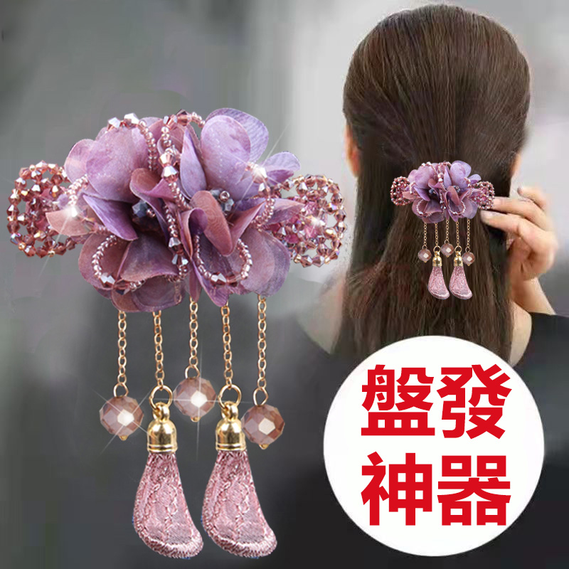 古風水晶流蘇盤發神器