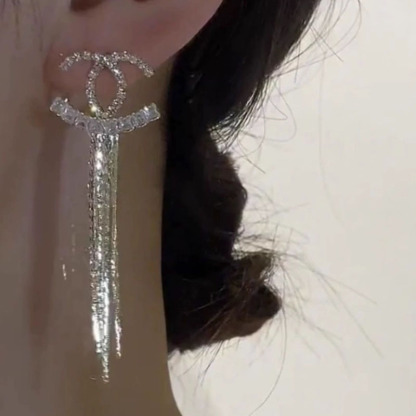 仙女氣質雙C流蘇耳環           