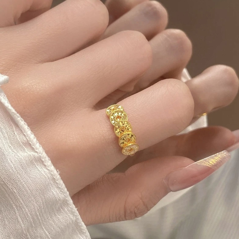 暴富招財錢幣金戒指