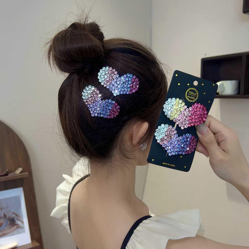 名媛氣質閃鑽愛心髮夾