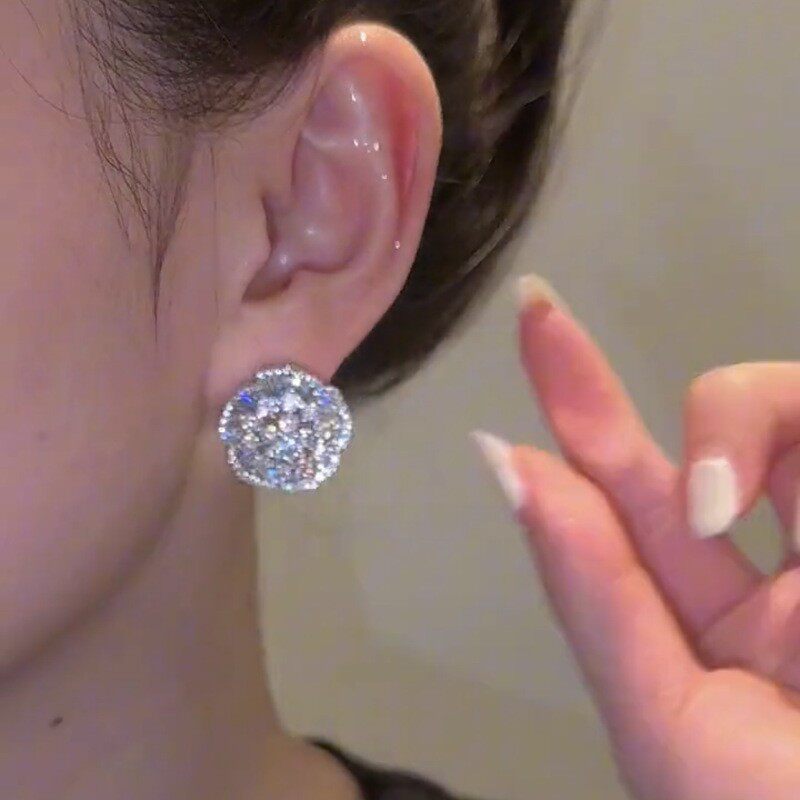 爆閃玫瑰花氣質耳環