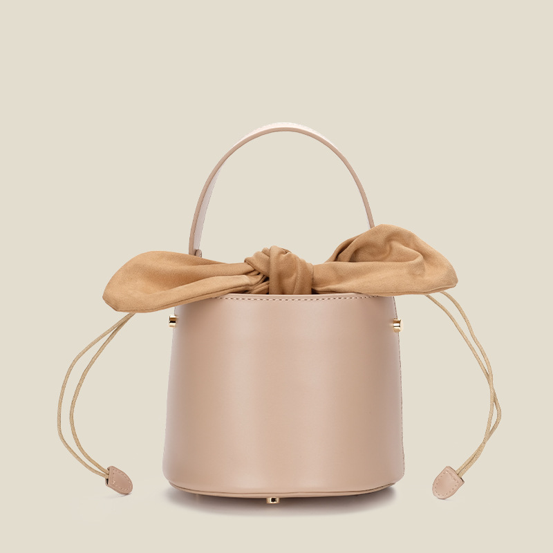 【沫緹甄選】水桶包包女 新款兔耳朵蝴蝶結單肩斜挎手提女包