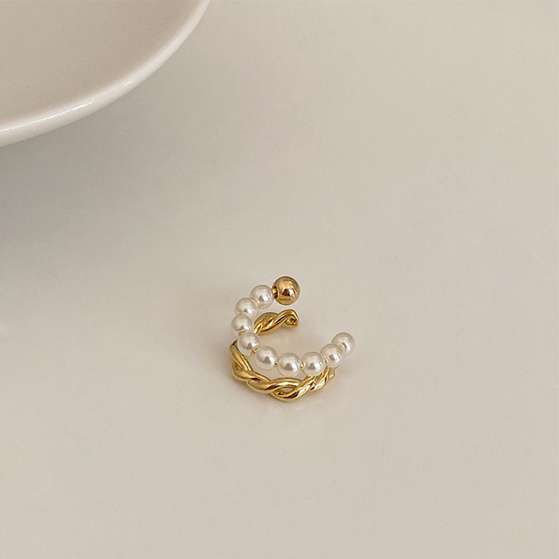 珍珠麻花耳骨夾