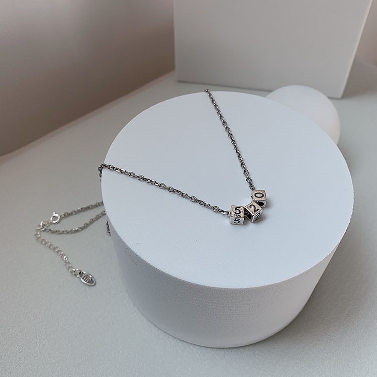 訂製款｜訂製幸運數字 復古方塊 S925純銀項錬