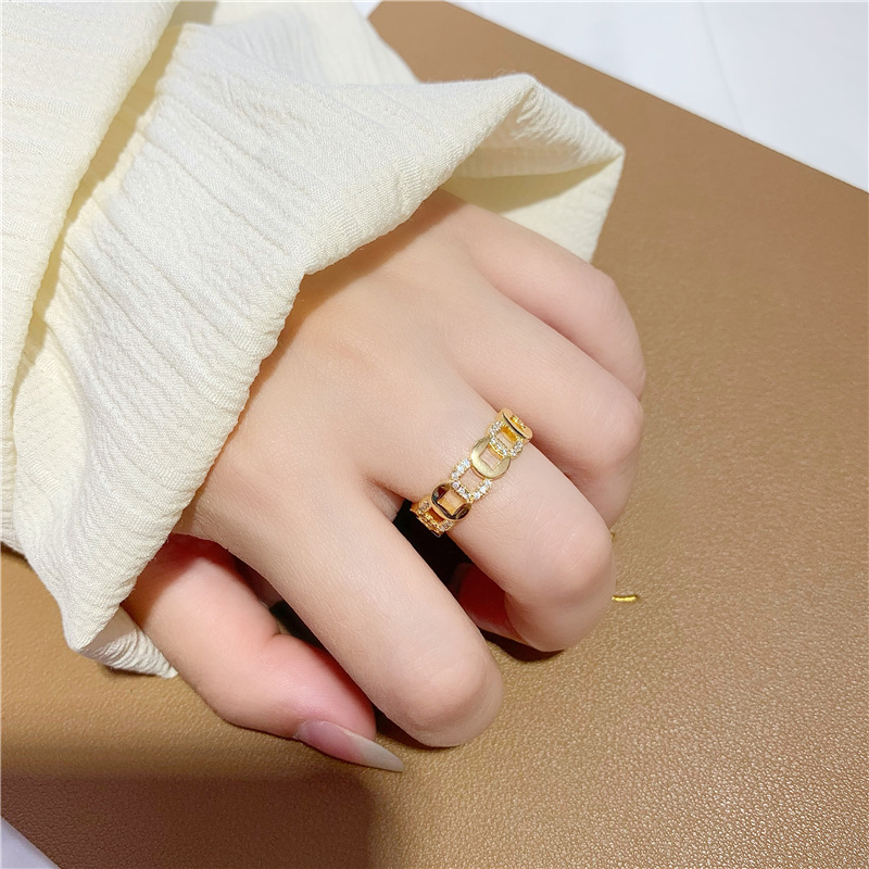 【潮流女戒|三件998】金錢豹 金錢好運滾滾來 閃鑽鋯石開口戒指