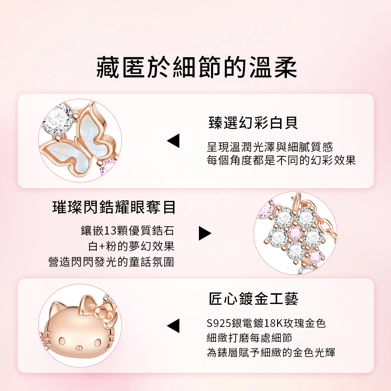 HelloKitty系列項鍊S925銀鎖骨錬